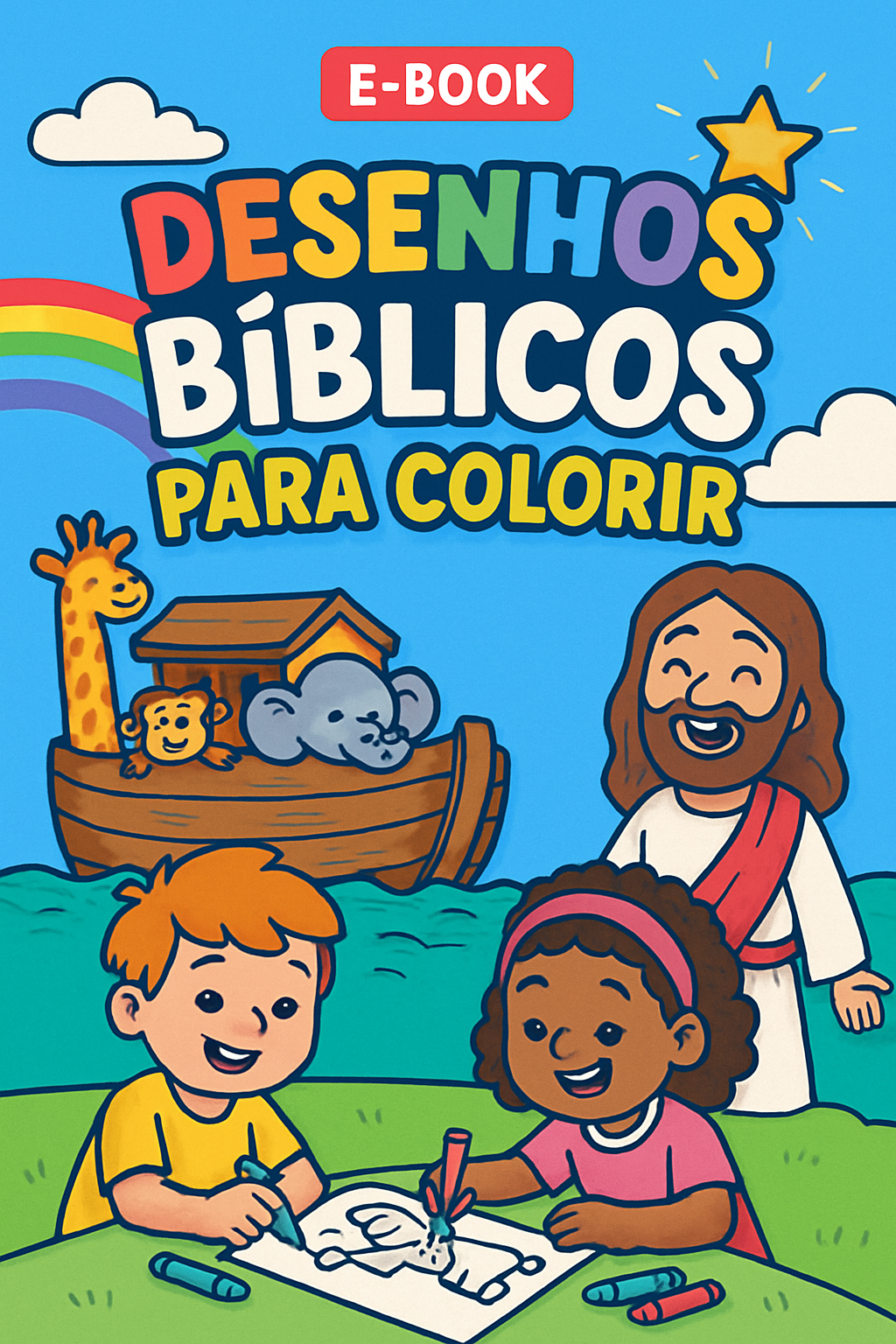 Capa do E-book Desenhos Bíblicos para Colorir